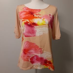 The Limited Elbow Sleeve Top Orange Medium